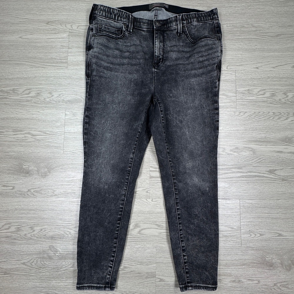 Torrid Women's Jeans Sky High Skinny Black/Gray 14S Super Soft High Rise Stretch